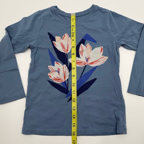 Tea Collection Girls Semper Augustus Tulips Tee Long Sleeve Shirt 5 Blue, Red - Picture 9 of 10